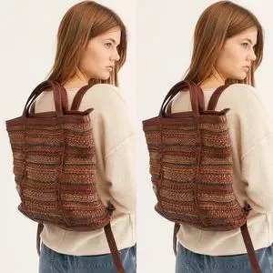 Free People | Bags | Free People Yuma Woven Leather Backpack  display picture 1